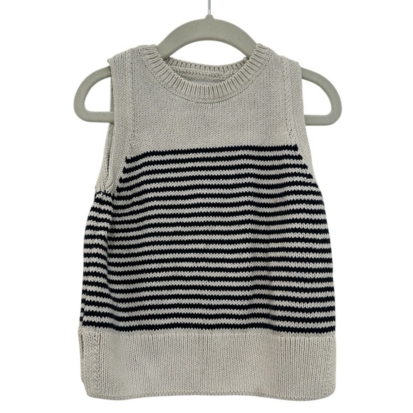 Zara Kids Knit Navy Striped Sweater Vest - Picture 1 of 7